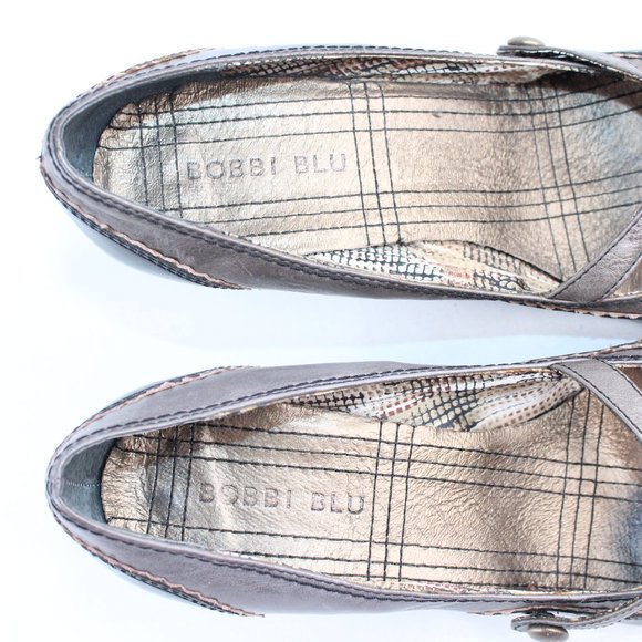 Bobbi Blu Anthropologie Black Leather Cap Heels - Picture 9 of 12